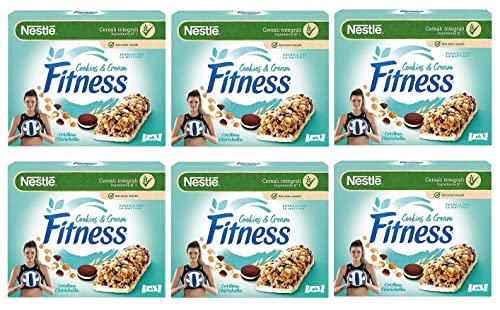 6x Nestlé Fitness Cookies & Cream Müsliriegel mit Stücken von Kakaokeksen und weiße Schokoladenstückchen ( 4 x 23,5g ) 94g von Italian Gourmet E.R.