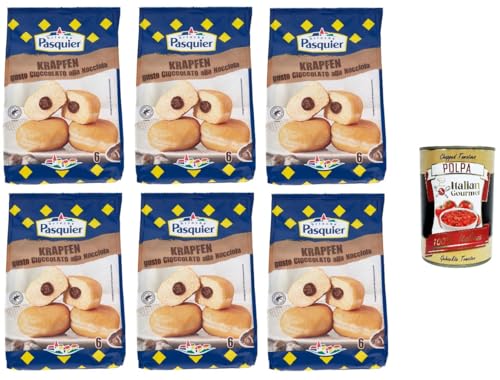 6x PASQUIER KRAPFEN Schokoladen-Haselnuss-Geschmack 270 GR+ Italian Gourmet Polpa 400g von Italian Gourmet E.R.