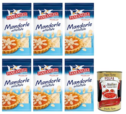 6x Paneangeli Mandorle affettate,Gebrauchsfertige Mandelscheiben,ideal zum Anreichern und Dekorieren süßer und herzhafter Zubereitungen,50g + Italian Gourmet Polpa di Pomodoro 400g Dose von Italian Gourmet E.R.