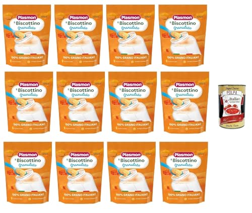 Plasmon Biscottino Granulato, dal 6° mese, 100% grano italiano 12 x 350 g + Italian Gourmet polpa 400g von Italian Gourmet E.R.