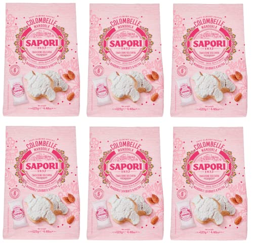 6x Sapori Mandorle Colombelle Weiche Mandelpaste Mandel-Süßware Produkt 127g Beutel 6 Praktischen Einzelportionen von Italian Gourmet E.R.