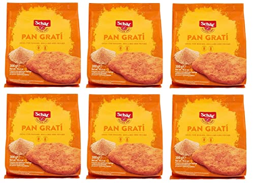 6x Schär Gluten Free Pan Gratí für Eine Knusprige und Schmackhafte Panade Präparat zum Panieren 300g Packung von Italian Gourmet E.R.