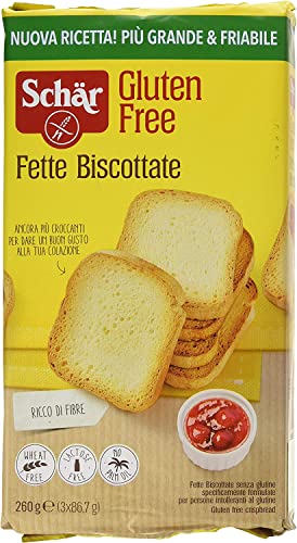 6x Schar Fette Biscottate Senza Glutine Zwieback gebackenem Brot 260g Glutenfrei von Italian Gourmet E.R.