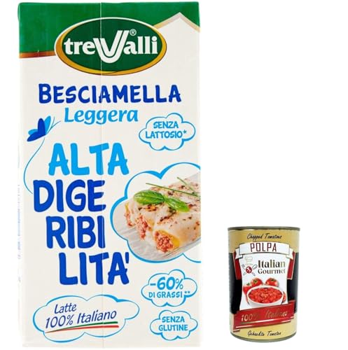 6x Trevalli Besciamella Leggera Alta Digeribilita', Hochverdauliche leichte Bechamelsauce, 500 ml + Italian Gourmet polpa 400g von Italian Gourmet E.R.