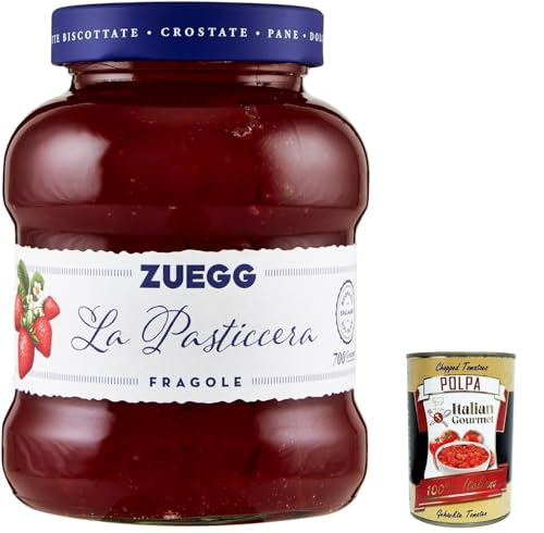 6x Zuegg La Pasticceria Fragole, Marmelade Erdbeeren Konfitüre Brotaufstriche Italien 700 g + Italian Gourmet polpa 400g von Italian Gourmet E.R.