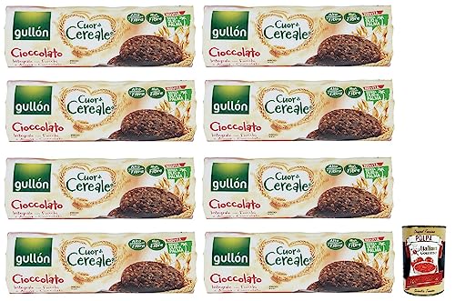 8x Gullón Cuor di Cereale Cioccolato Kekse,Vollkornkekse mit Schokolade und Haferflocken,Packung mit 280g + Italian Gourmet Polpa di Pomodoro 400g Dose von Italian Gourmet E.R.