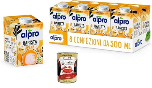 ALPRO BARISTA, HAFERDrink, 100% pflanzlich, ideal zum Kaffee (8 Packungen à 500 ml)+ Italian Gourmet polpa 400g von Italian Gourmet E.R.