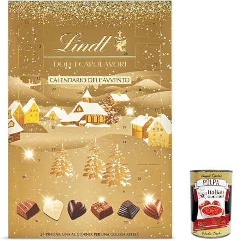 Adventskalender Sweets Masterpieces: 24 verschiedene Schokoladenpralinen 250g + Italian Gourmet Polpa di Pomodoro 400g von Italian Gourmet E.R.