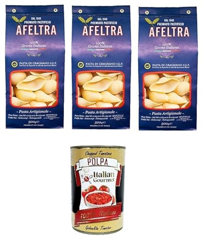 Afeltra Pasta di Gragnano I.G.P Conchiglione I.G.P. Grießnudeln 3x 500gr + Italian Gourmet polpa 400g von Italian Gourmet E.R.