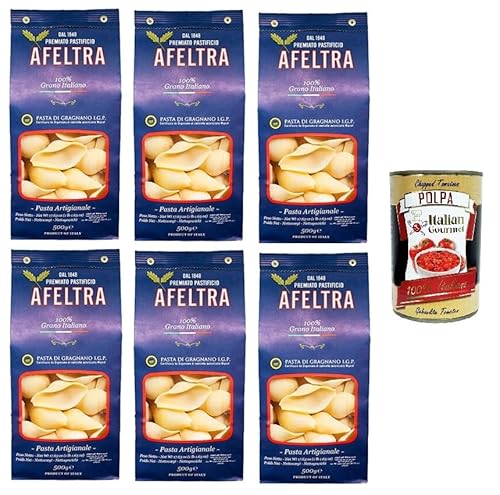 Afeltra Pasta di Gragnano I.G.P Conchiglione I.G.P. Grießnudeln 6x 500gr + Italian Gourmet polpa 400g von Italian Gourmet E.R.