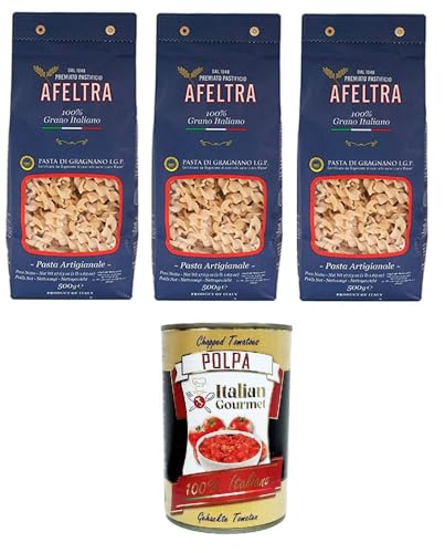 Afeltra Pasta di Gragnano I.G.P Fusillone I.G.P. Grießnudeln 3x 500gr + Italian Gourmet polpa 400g von Italian Gourmet E.R.