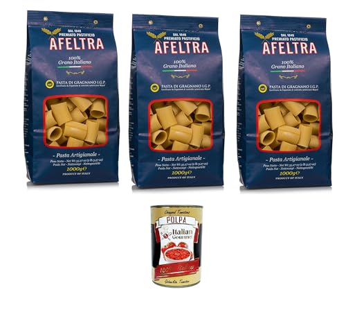 Afeltra Pasta di Gragnano I.G.P Paccheri I.G.P. Grießnudeln 3x 500gr + Italian Gourmet polpa 400g von Italian Gourmet E.R.