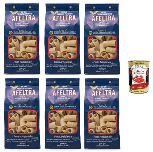 Afeltra Pasta di Gragnano I.G.P Rigatone I.G.P. Grießnudeln 6x 500gr + Italian Gourmet polpa 400g von Italian Gourmet E.R.