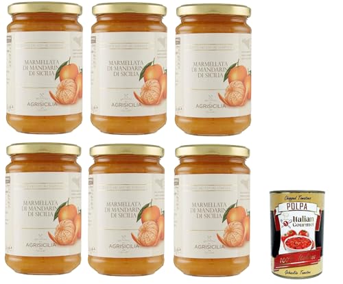 Agrisicilia Marmellata di Mandarini di Sicilia - sizilianische Mandarinenmarmelade 6x 360 g + Italian Gourmet polpa 400g von Italian Gourmet E.R.