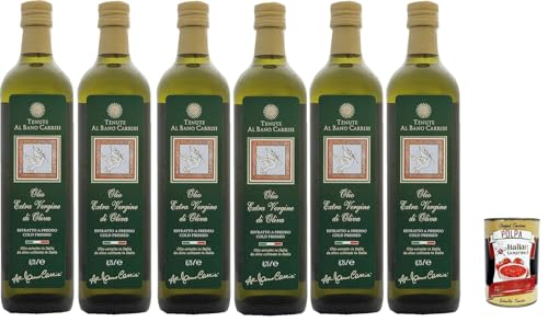 Albano Carrisi Olio extra vergine di oliva, kaltgepresst natives Olivenöl extra 100% italienisch. 6x 0.75cl + Italian Gourmet polpa 400g von Italian Gourmet E.R.