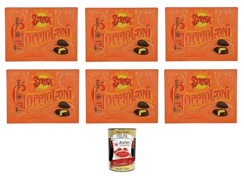 Alberti Strega Goccioloni allo Strega Packung mit 15 Stück – 6 x 195 g Dunkle Schokolade gefüllt mit Strega-Likör + Italian gourmet polpa 400g von Italian Gourmet E.R.