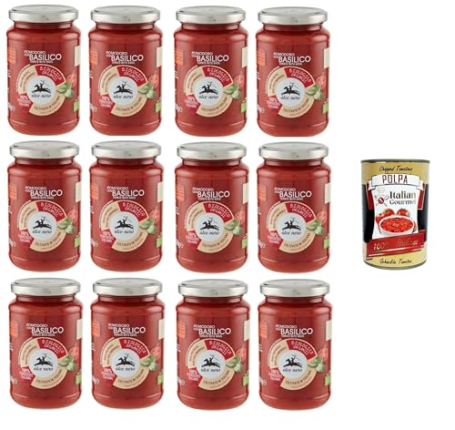 Alce Nero Pomodoro con basilico Tomate mit Basilikum 12x350gr +Italian Gourmet polpa 400g von Italian Gourmet E.R.