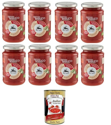 Alce Nero Pomodoro con basilico Tomate mit Basilikum 8x350gr +Italian Gourmet polpa 400g von Italian Gourmet E.R.