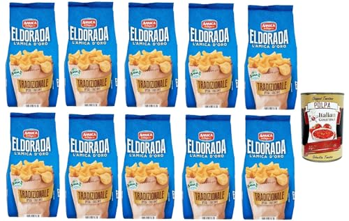 Amica Chips Eldorada Chips Tradizionale Kartoffelchips gesalzen 10x 130g Kartoffel + Italian Gourmet polpa 400g von Italian Gourmet E.R.