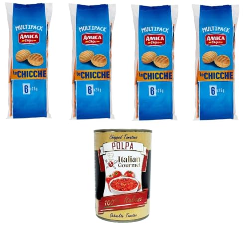 Amica chips le chicche Multipack 4x150gr Packung mit 6 Beuteln à 25 g+ Italian Gourmet Polpa di Pomodoro 400g von Italian Gourmet E.R.