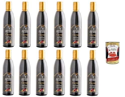 Andrea Milano- Crema con Aceto Balsamico di Modena Creme mit Balsamico-Essig aus Modena 12x250ml+ Italian Gourmet polpa 400g von Italian Gourmet E.R.