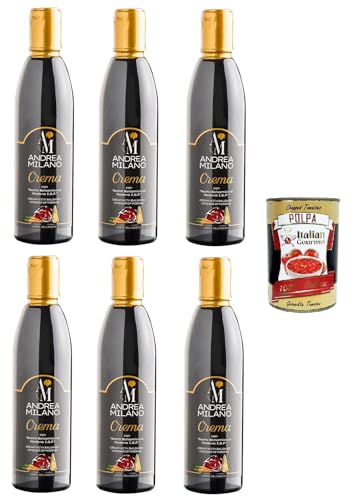 Andrea Milano- Crema con Aceto Balsamico di Modena Creme mit Balsamico-Essig aus Modena 6x250ml+ Italian Gourmet polpa 400g von Italian Gourmet E.R.