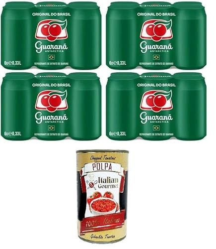 Antarctica Guarana Original do Brasil Original Guarana aus Brasilien Erfrischungsgetränk mit unvergesslichem Geschmack 24x33cl +Italian Gourmet polpa 400g von Italian Gourmet E.R.