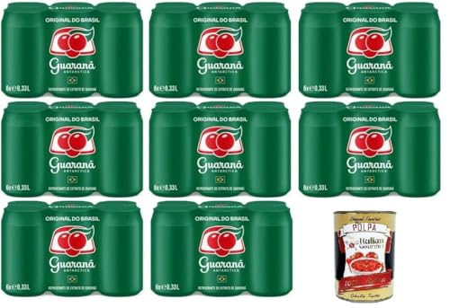 Antarctica Guarana Original do Brasil Original Guarana aus Brasilien Erfrischungsgetränk mit unvergesslichem Geschmack 48x33cl +Italian Gourmet polpa 400g von Italian Gourmet E.R.