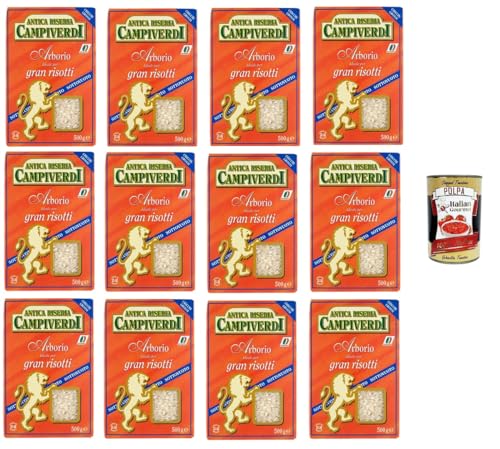 Antica Riseria Campiverdi- Riso Arborio Ideal für tolle Risottos 12x500gr + Italian Gourmet polpa 400g von Italian Gourmet E.R.