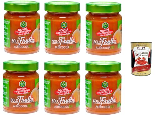 Apicoltura Casentinese marmellata Solo Frutta Albicocca Marmelade Nur Frucht Aprikose 6x295gr + Italian Gourmet Polpa di Pomodoro 400g von Italian Gourmet E.R.