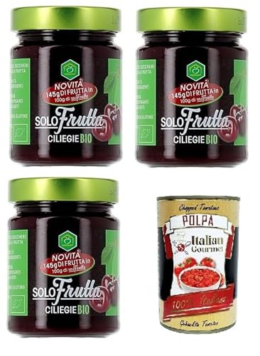 Apicoltura Casentinese marmellata Solo Frutta Ciliege Nur Fruchtkirschen 3x295gr + Italian Gourmet Polpa di Pomodoro 400g von Italian Gourmet E.R.