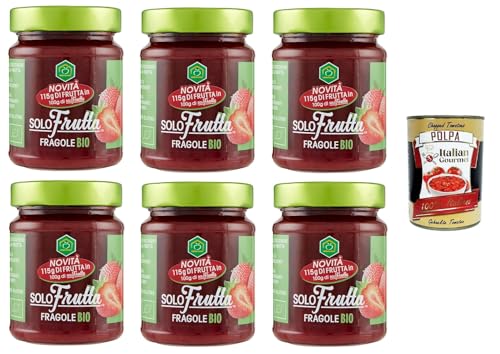 Apicoltura Casentinese marmellata Solo Frutta Fragole Nur Erdbeer-Fruchtmarmelade 6x295 g+ Italian Gourmet Polpa di Pomodoro 400g von Italian Gourmet E.R.