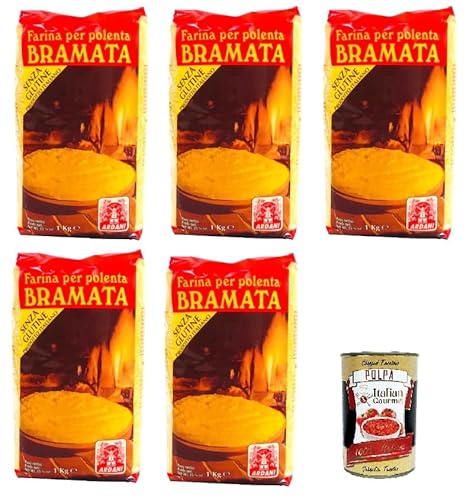 Ardani- Farina per Polenta Bramata Mehl für Polenta Bramata 5x1kg+ Italian Gourmet polpa 400g von Italian Gourmet E.R.