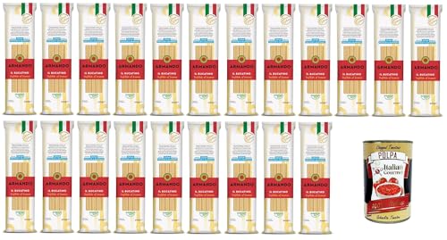 Armando Il Bucatino, Pasta di semola di grano duro trafilata al bronzo,Il Bucatino, Nudeln aus Hartweizengrieß aus Bronze gezogen 21x500gr + Italian Gourmet polpa 400g von Italian Gourmet E.R.