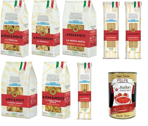 Armando Testpaket Nudeln aus Hartweizengrieß 8x 500gr + Italian Gourmet polpa 400g von Italian Gourmet E.R.