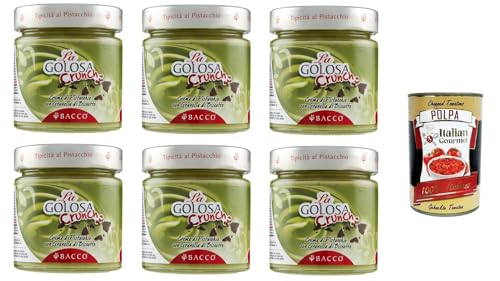 Bacco La Golosa Crema al Pistacchio con Granella di biscotto Die köstliche Pistaziencreme mit Keksbröseln 6x200gr + Italian Gourmet polpa 400g von Italian Gourmet E.R.