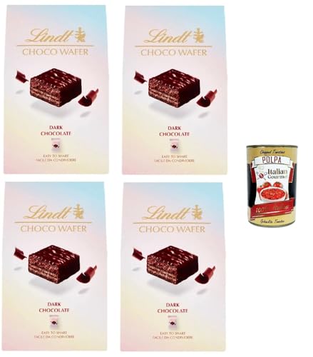 Bag Choco Wafer Dunkle Schokolade Knusprige Pralinen, einzeln verpackte Pralinen 4x130g+ Italian Gourmet polpa 400g von Italian Gourmet E.R.