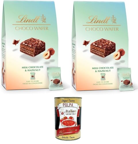 Bag Choco Wafer Haselnüsse Knusprige Milchpralinen mit Haselnuss und Gianduja, einzeln verpackt 2x135g+ Italian Gourmet polpa 400g von Italian Gourmet E.R.