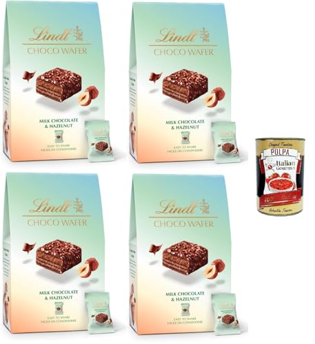 Bag Choco Wafer Haselnüsse Knusprige Milchpralinen mit Haselnuss und Gianduja, einzeln verpackt 4x135g+ Italian Gourmet polpa 400g von Italian Gourmet E.R.