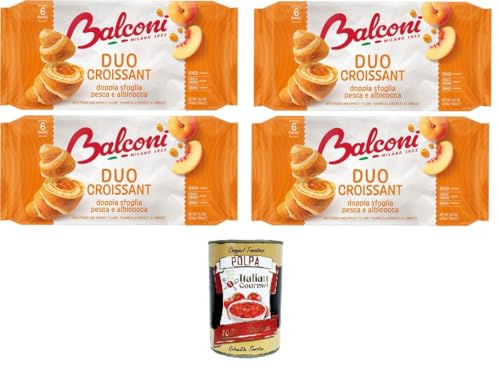 Balconi- Croissant DUO Pesca e Albicocca Doppelschichtiges Schokoladen-Croissant DUO Pfirsich und Aprikose 4x 300gr + Italian Gourmet polpa 400g von Italian Gourmet E.R.