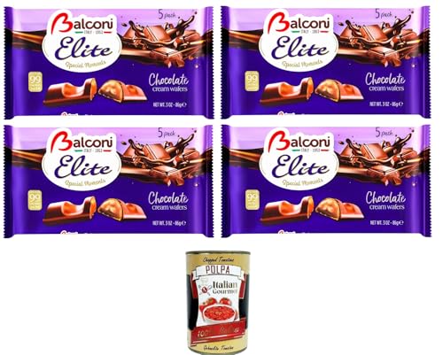 Balconi Elite Special Moments Chocolate cream Wafers Schokoladencremewaffeln 4x 86gr + Italian Gourmet polpa 400g von Italian Gourmet E.R.