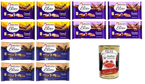 Balconi Elite Special Moments Testpaket Chocolate,Halzenut,Karamel cream Wafers 16x 86gr + Italian Gourmet polpa 400g von Italian Gourmet E.R.