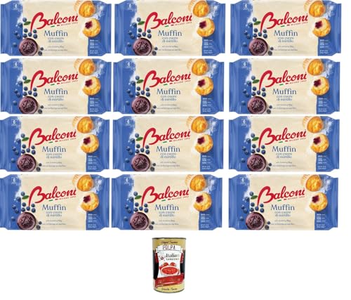 Balconi Muffin Con Cuore di Mirtillo Muffins mit Blaubeerherz 12x 240 g + Italian Gourmet Polpa 400g von Italian Gourmet E.R.