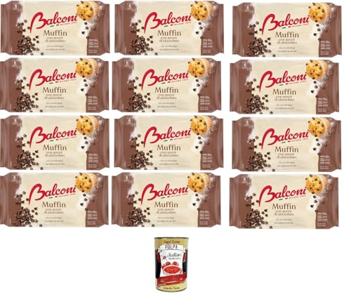 Balconi Muffin Con gocce di Cioccolato Muffins mit Schokoladenstückchen 12x 240gr + Italian Gourmet Polpa 400g von Italian Gourmet E.R.