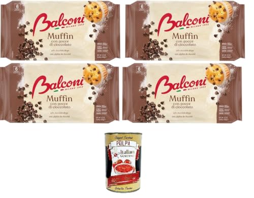 Balconi Muffin Con gocce di Cioccolato Muffins mit Schokoladenstückchen 4x 240gr + Italian Gourmet Polpa 400g von Italian Gourmet E.R.