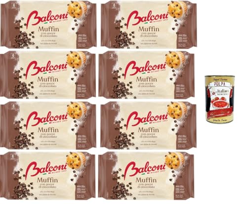 Balconi Muffin Con gocce di Cioccolato Muffins mit Schokoladenstückchen 8x 240gr + Italian Gourmet Polpa 400g von Italian Gourmet E.R.