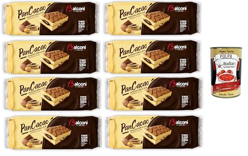 Balconi Pancacao,Morbido pan di spagna e dolce crema al cacao Pancacoa, weicher Biskuitkuchen und süße Kakaocreme 8x280gr + Italian Gourmet polpa 400g von Italian Gourmet E.R.