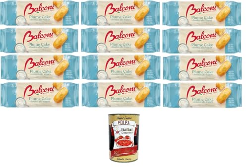 Balconi Plume Cake Classico allo Yogurt Klassischer Joghurt-Pflaumenkuchen vom Balkon 12x 190gr + Italian Gourmet Polpa 400g von Italian Gourmet E.R.