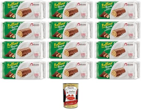 Balconi Rollino a Nocciola, Con Golosa crema alla Nocciola,Haselnussbrötchen, mit leckerer Haselnusscreme 12x222gr + Italian Gourmet polpa 400g von Italian Gourmet E.R.