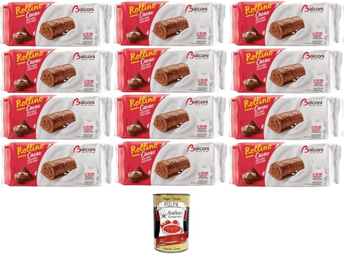 Balconi Rollino al Cacao, Con Golosa crema al cacao,Kakaobrötchen, mit köstlicher Kakaocreme 12x222gr + Italian Gourmet polpa 400g von Italian Gourmet E.R.